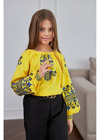 Жёлтая вышиванка для девочки "виктория" PanyankaVyshyvanka (352247853)
