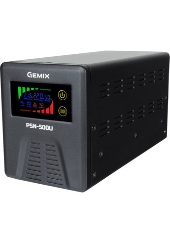 ДБЖ PSN-500U, 500VA/350W 12V/220V, 5/7/9A, 2*Schuko, без АКБ Gemix (314778189)