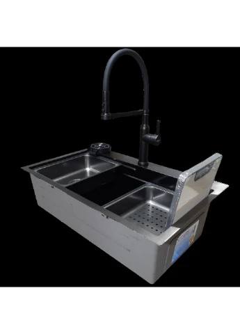Комплект кухонной мойки HM 6845 NANO BLACK DECOR Графит (3.0/1.0 мм) Kraft (379016856)
