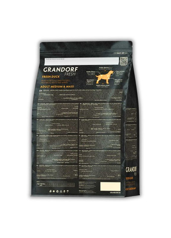 Сухой корм для собак Fresh Утка с бататом для взрослых собак средних и крупных пород 3 кг Grandorf (350351421)