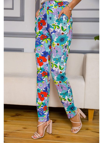 Жіночі штани на резинці, м'ятного кольору з узором, 172R076-1 Ager (369506546)