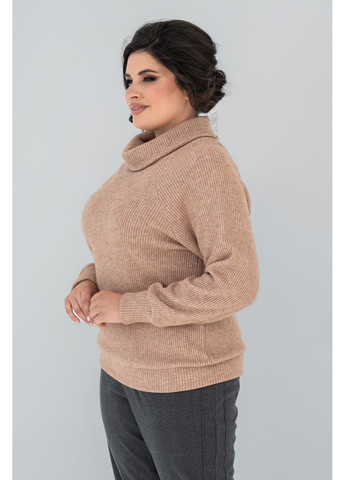 Коричневый демисезонный свитер свободного силуэта из ангоры и трикотажа косичка all posa (ap102144p) A'll Posa