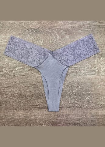 Комплект жіночих трусиків в рубчик 6 шт No Brand Стрінги (325419115)