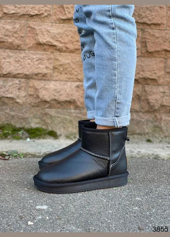 Низькі шкіряні уггі, короткі шкіряні уггі, зимові чоботи mini ugg Hengji (305663664)