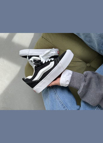 Кросівки жіночі Vans Knu Skool Platform black white | Адідас Кампус чорні білі No Brand чорні демісезони (316504452)