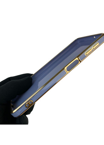 Чохол для Galaxy A7 2018 (SM-A750) з кільцем MagSafe із золотою окантовкою на самсунг а7 2018 синій gs1 Samsung (366232001)