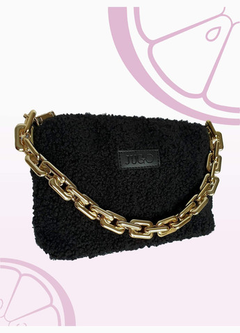 Женская меховая сумочка клатч через плечо mini черная JUGO rami mini2 (289869549)