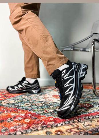 Черные демисезонные кроссовки мужские salomon xt-6 adv gore-tex black silver | саломон хт-6 черные No Brand