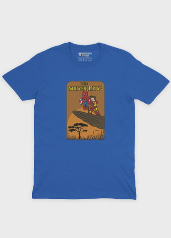 Синяя демисезонная футболка для девочки с принтом супергероя - человек-паук (ts001-1-grr-006-014-060-g) Modno