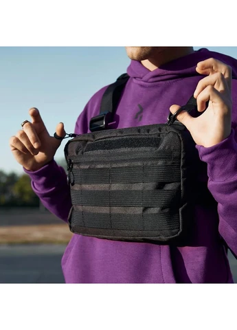 Тактична нагрудна сумка з Cordura 1000D, розгрузка чоловіча чорна No Brand (383571372)
