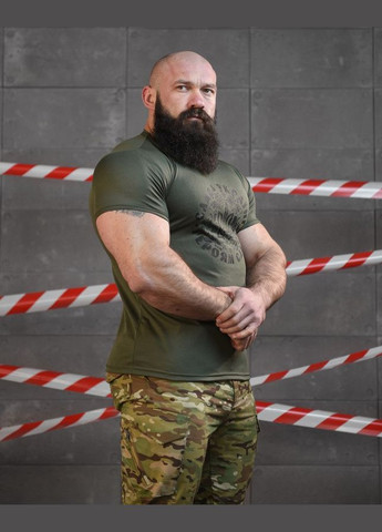 Тактична футболка потоотводяща Слава Україні Героям Слава олива No Brand (317640923)