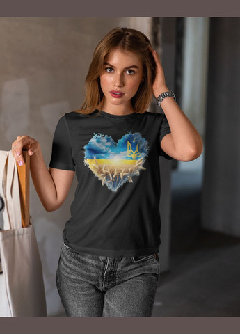 Футболка женская патриотическая с сердцем 21100003 Mishe - (315048394)