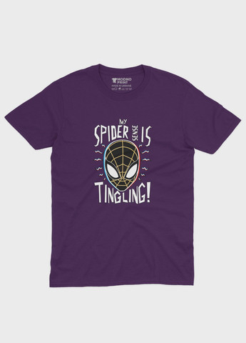 Фіолетова демісезонна футболка для хлопчика з принтом супергероя - людина-павук (ts001-1-dby-006-014-113-b) Modno