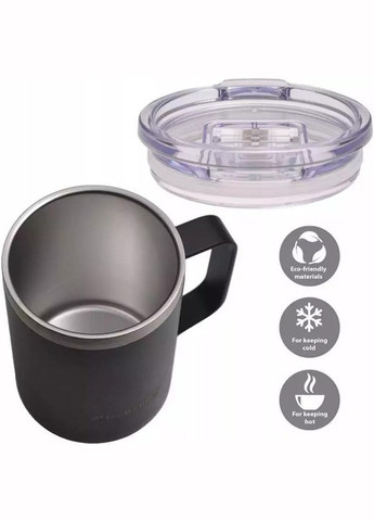 Термокружка Black 360мл з ручкою, чорна Kamille (372173364)