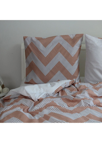 Двуспальный комплект постельного белья Ранфорс с наволочками 70*70 см, 115 гр/м2 Modern Peaks Бежевый с белым (15960180215) ТЕП (373409178)