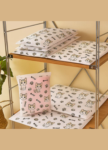 Набор пакетов для хранения со слайдер-замком "Котики", 10 шт - 40×50 см LoveYouHome (373293854)