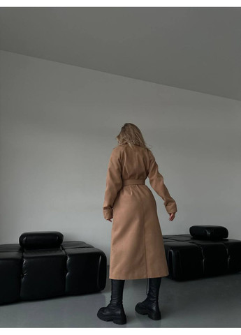 Темно-бежеве демісезонне Пальто жіноче кашемірове Style Point