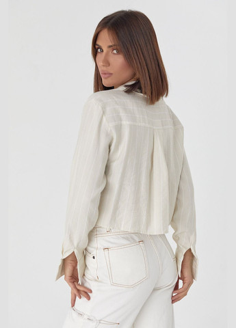 Желтая повседневный рубашка в полоску Liton с длинным рукавом