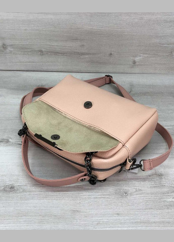 Пудрова жіноча сумка крос-боді дві ручки з ланцюжком і довгий ремінець на плече «Хлоя» WeLassie (298569958)