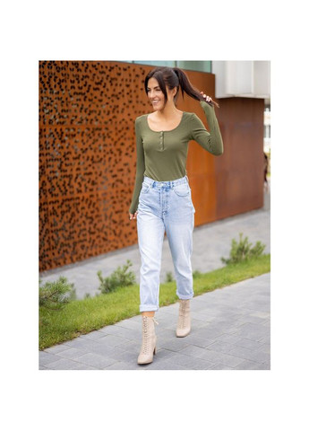 Оливковий базова кофтинка на кнопках, розмір одягу m, колір чорний Badger (354697620)