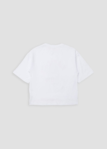 Біла літня футболка з коротким рукавом для дівчинки колір білий цб-00271366 Yuki
