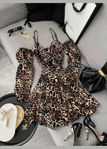 Світло-коричнева сукня з турецького натурального штабелю. легка літня сукня No Brand