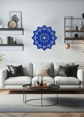 Настінний Декор в кімнату, Сучасна картина для інтер'єру "Квіткова мандала", стиль лофт 25х25 см Woodyard (291412219)