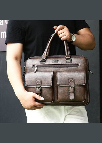 Чоловічий діловий портфель для документів формат А4, сумка офісна для роботи чоловіча Темно-коричневий Jeep (334730695)