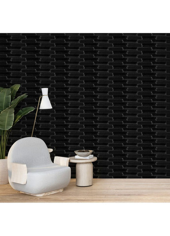 3D панель самоклеюча кладка 700х770х7мм Чорна (038) SW-00000303 Sticker Wall (362115216)