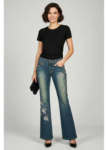 Жіночі вінтажні клешені джинси Синій Tantra - (364315613)