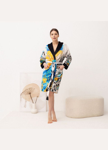 Халат женский из плюшевого велюра эксклюзивный Ukrainian soul 18344 2XL-3XL FlexDress (336766997)