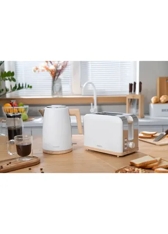 Тостер Wood Modern, 800Вт, металевий, на 2 скибочки, білий. Ardesto (393455551)