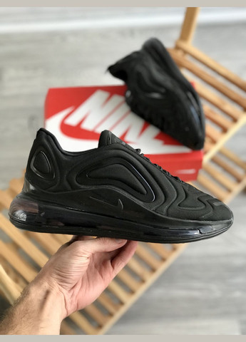 Чорні Осінні кросівки чоловічі і жіночі nike air max 720 black| найк аір макс 720 чорні No Brand