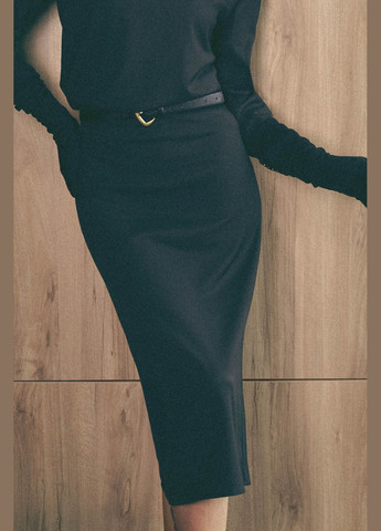 Черная кэжуал однотонная юбка ST-Seventeen