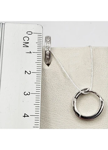 Сережки кільця срібні з кубічним цирконієм 2,48 г No Brand (385212588)