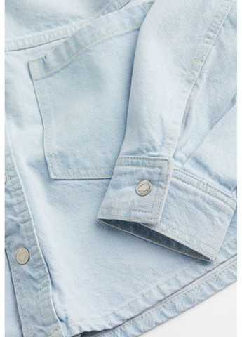 Женская верхняя джинсовая рубашка Н&М (56612) S Голубая H&M (280921172)