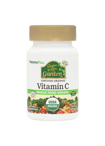 Витамины и минералы Source of Life Garden Vitamin C, 60 вегакапсул Natures Plus (293479291)