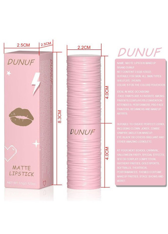 Губная помада DU00801 черная водостойкая матовая Dunuf (302241706)