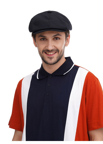 Мужская хлопковая кепка-восьмиклинка чёрного цвета VECONS Восьмиклинка — стильний та елегантний (304403947)