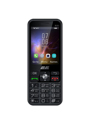 Мобільний телефон E280 2025 Black (694743656220) 2E (363834426)