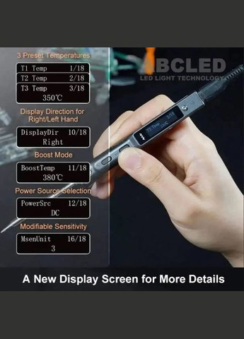 Паяльник TS101 Чорний USB Type-C з жалом BC2 і дисплеєм + з блоком живлення 65 Вт Miniware (340112862)