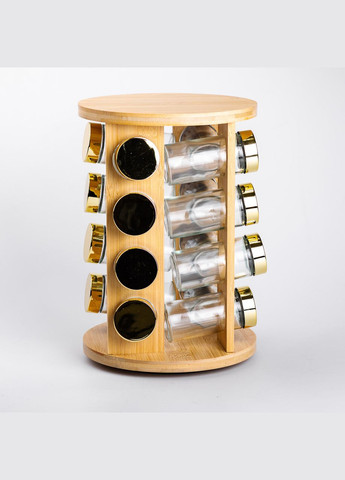 Набор емкостей для специй 16 баночек по 110 мл на деревянной подставке Yiwu (325686413)