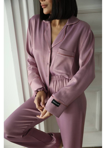 Фіолетова всесезон жіноча піжама | фіолетова преміум сорочка + брюки Vital-Textile 1247