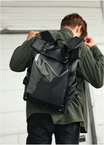 Рюкзак мужской из экокожи Hacking Черный Sambag (301871872)