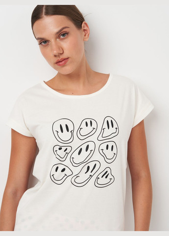 Молочная всесезон пижама женская футболка и шорты футболка + шорты Роза