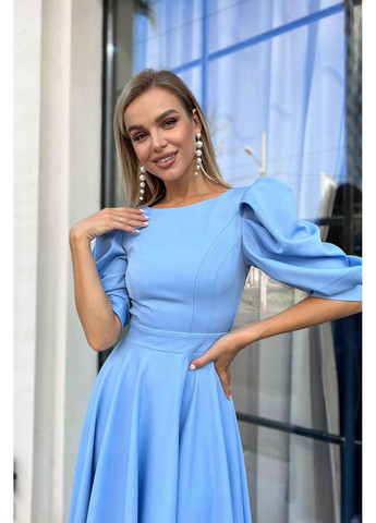 Блакитна коктейльна сукня відкрита спина 22060 блакитна Tanita-Romario