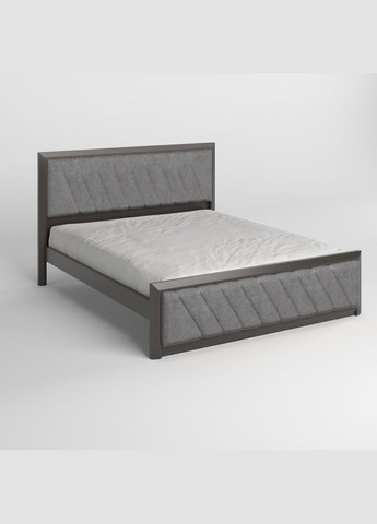 Двуспальная деревянная кровать Барселона Б6 (RAL9011)/Аляска 93 (Серый) 180х190 см (MBG-14446) Mebigrand (368281241)