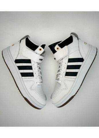 Белые демисезонные кроссовки postmove mid adidas