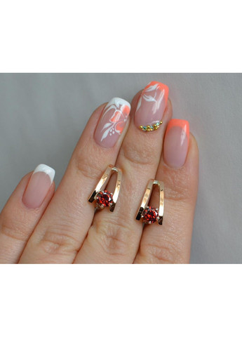 Серебряные серьги с напайками из золота Silver Style (366814258)