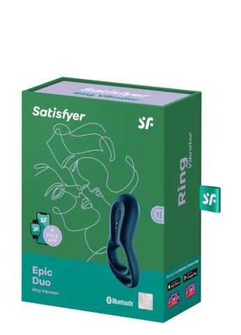 Эрекционное смарт кольцо с вибрацией Epic Duo синее Satisfyer (347313664)